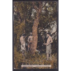 INDIOS EN LOS OBRAJE CHACO AUSTRAL ANTIGUA TARJETA POSTAL